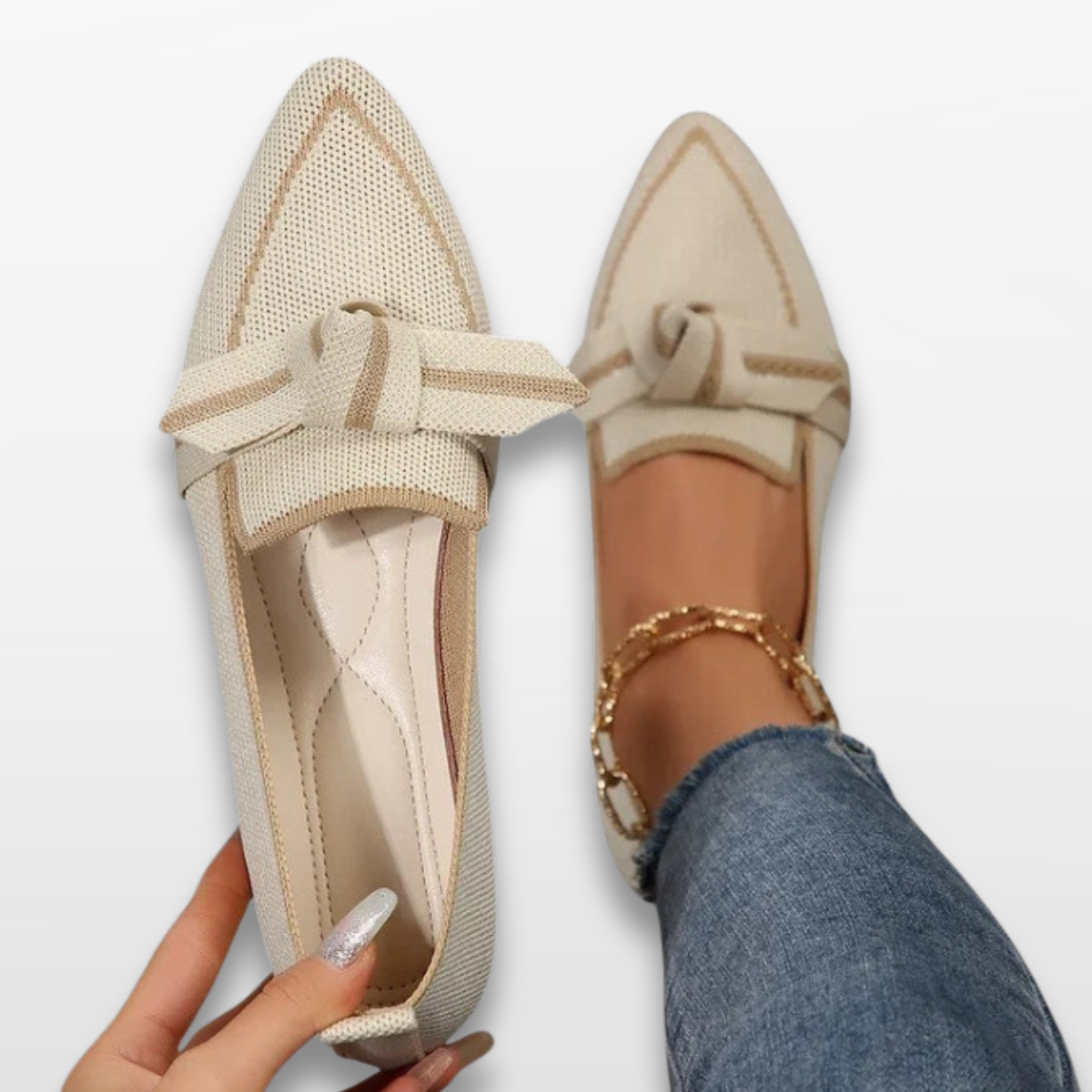 Women Orthopedic Pointed Toe Knot Loafers
