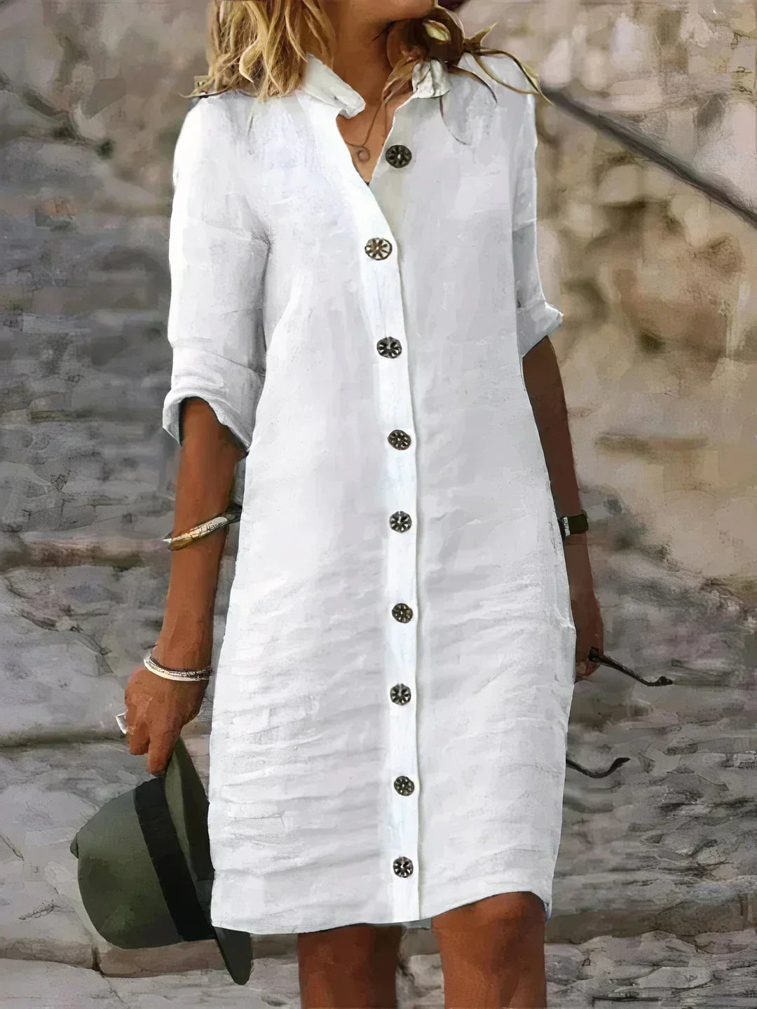 Women's Button Front Shirt Dress