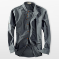 Men Mandarin Collar Button Up Shirt