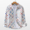 Men Patterned Casual Button Down Shirt