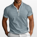 Men Textured Henley Short Sleeve Shirt
