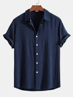 Men’s Casual Short Sleeve Shirt and Pants Set