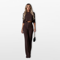 Women Two Piece Set Crop Top Pants
