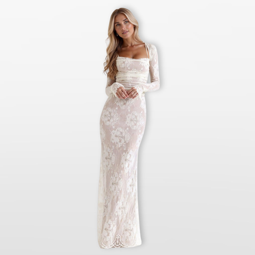 Women Lace Bodycon Maxi Dress