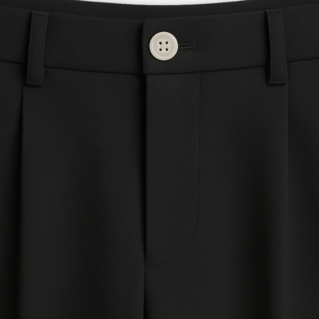 Men Wide Leg Pleated Trousers