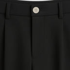 Men Wide Leg Pleated Trousers