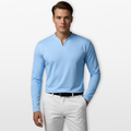 Men Long Sleeve V Neck Shirt Slim