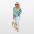 Women’s Floral Button Blouse Relaxed Fit