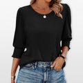 Women’s Long Sleeve Puff Sleeve Blouse Smocked Cuff