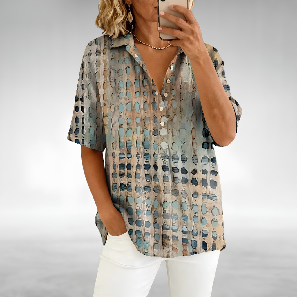 Women’s Printed Short Sleeve Blouse