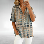 Women’s Printed Short Sleeve Blouse