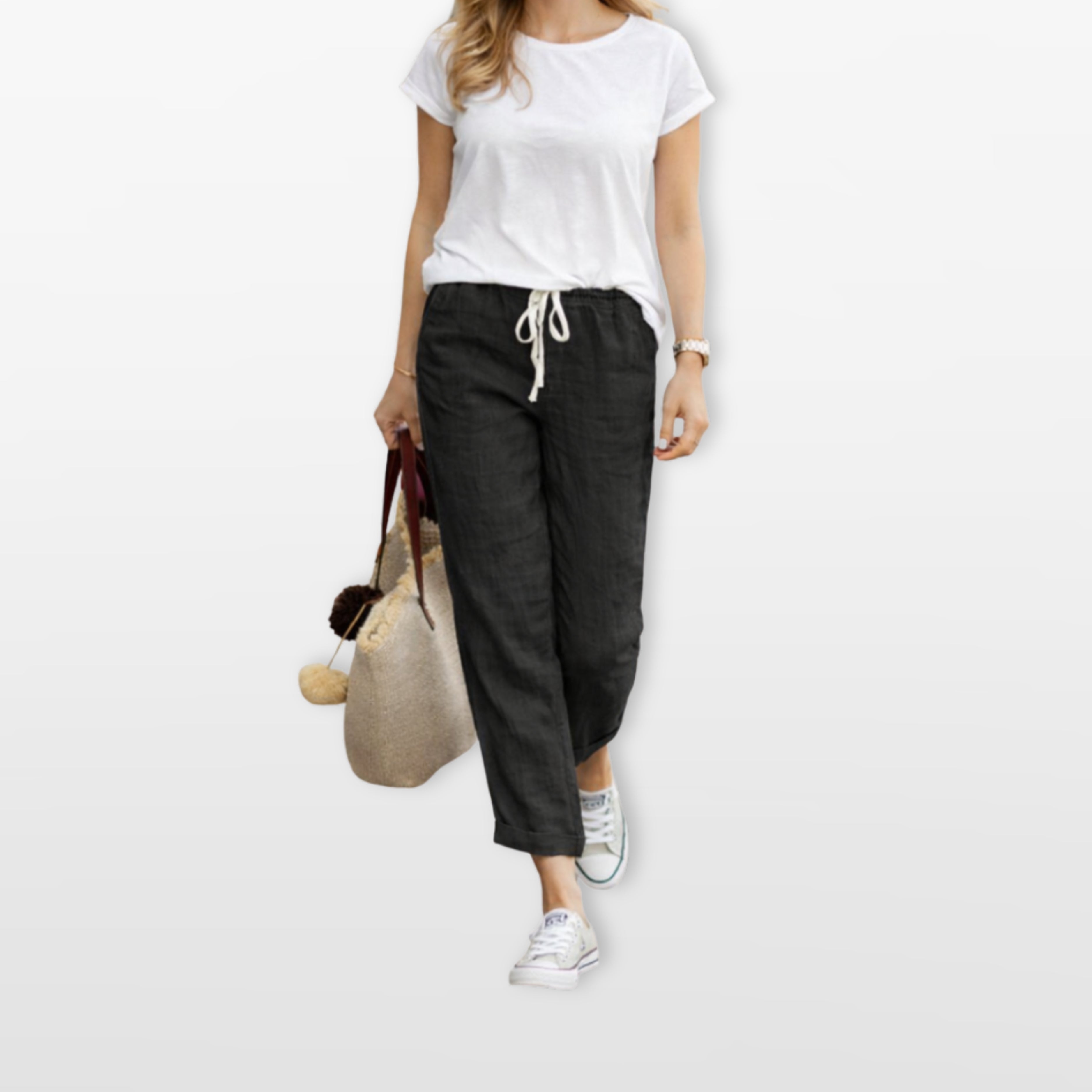 Women’s Drawstring Pants Loose Fit Elastic Waist