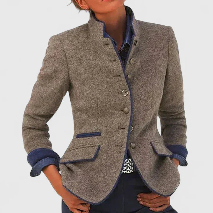 Women’s Tailored Stand-Collar Blazer