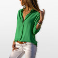 Women’s Button Down Blouse V Neck Shirt