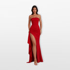 Women’s Strapless Maxi Dress With Slit
