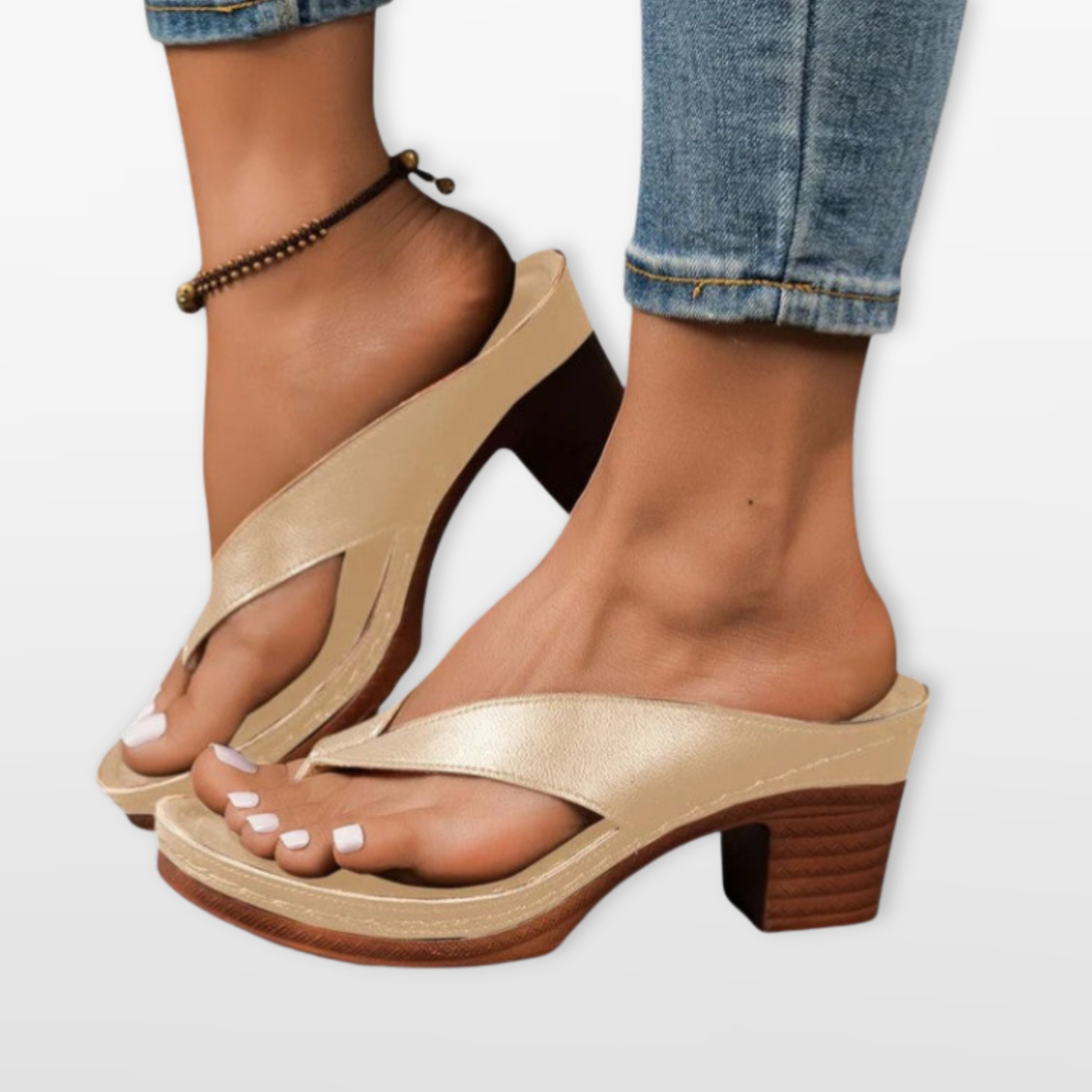 Women Low Heel Flip Flop Sandals
