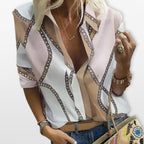Women’s Printed Blouse Chain Pattern Shirt