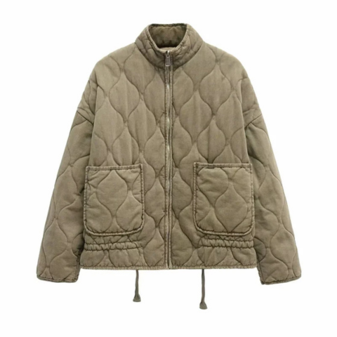 Women’s Quilted Zip Jacket With Patch Pockets