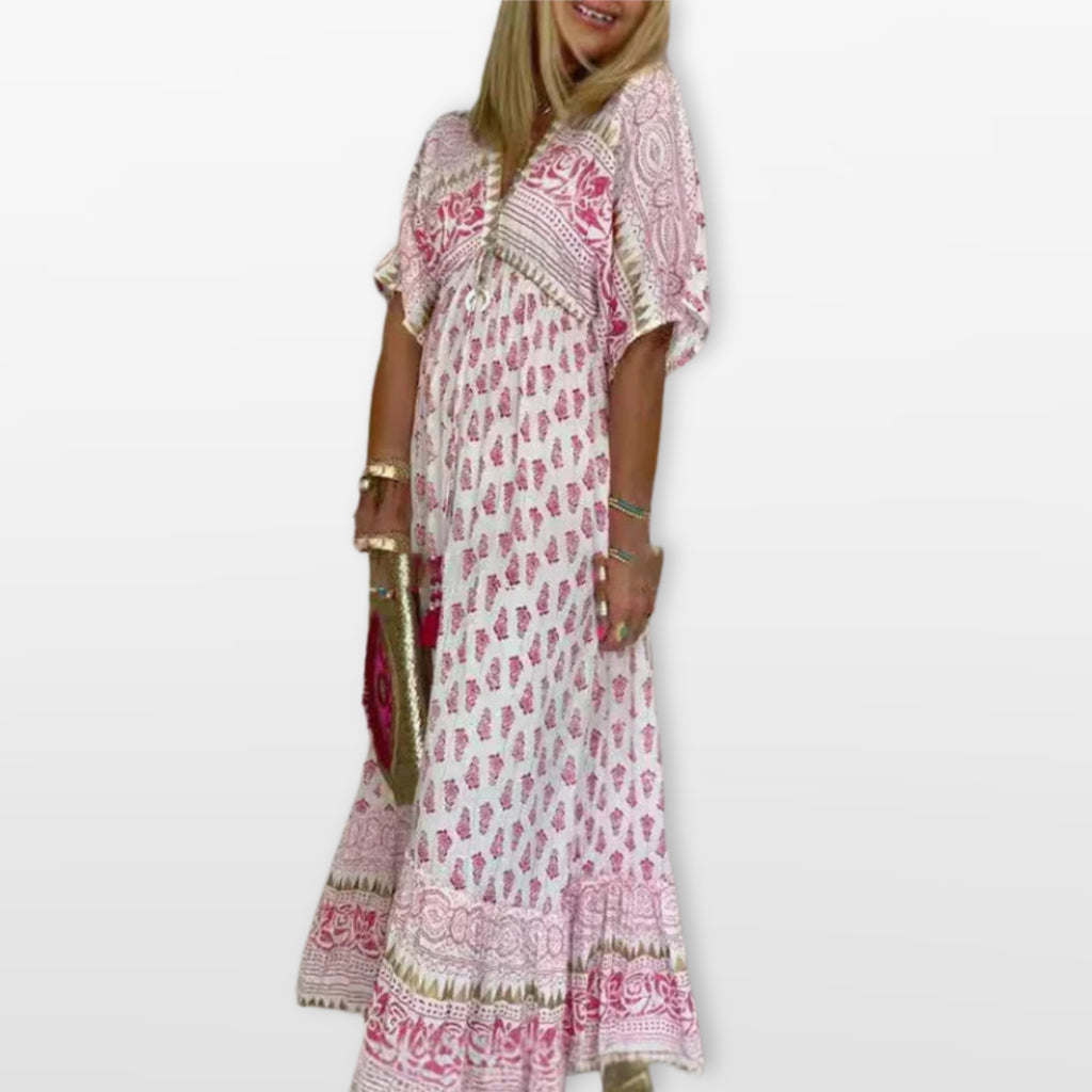 Women’s Boho Maxi Dress Printed Flowing