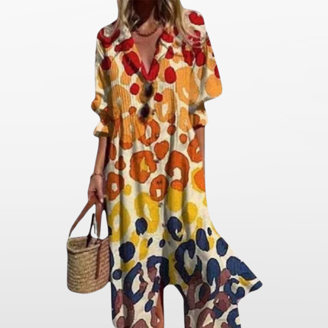 Women Floral Button Down Midi Dress