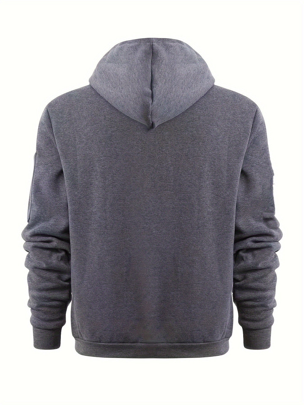 Men's Full-Zip Hooded Sweatshirt with Sleeve Detail