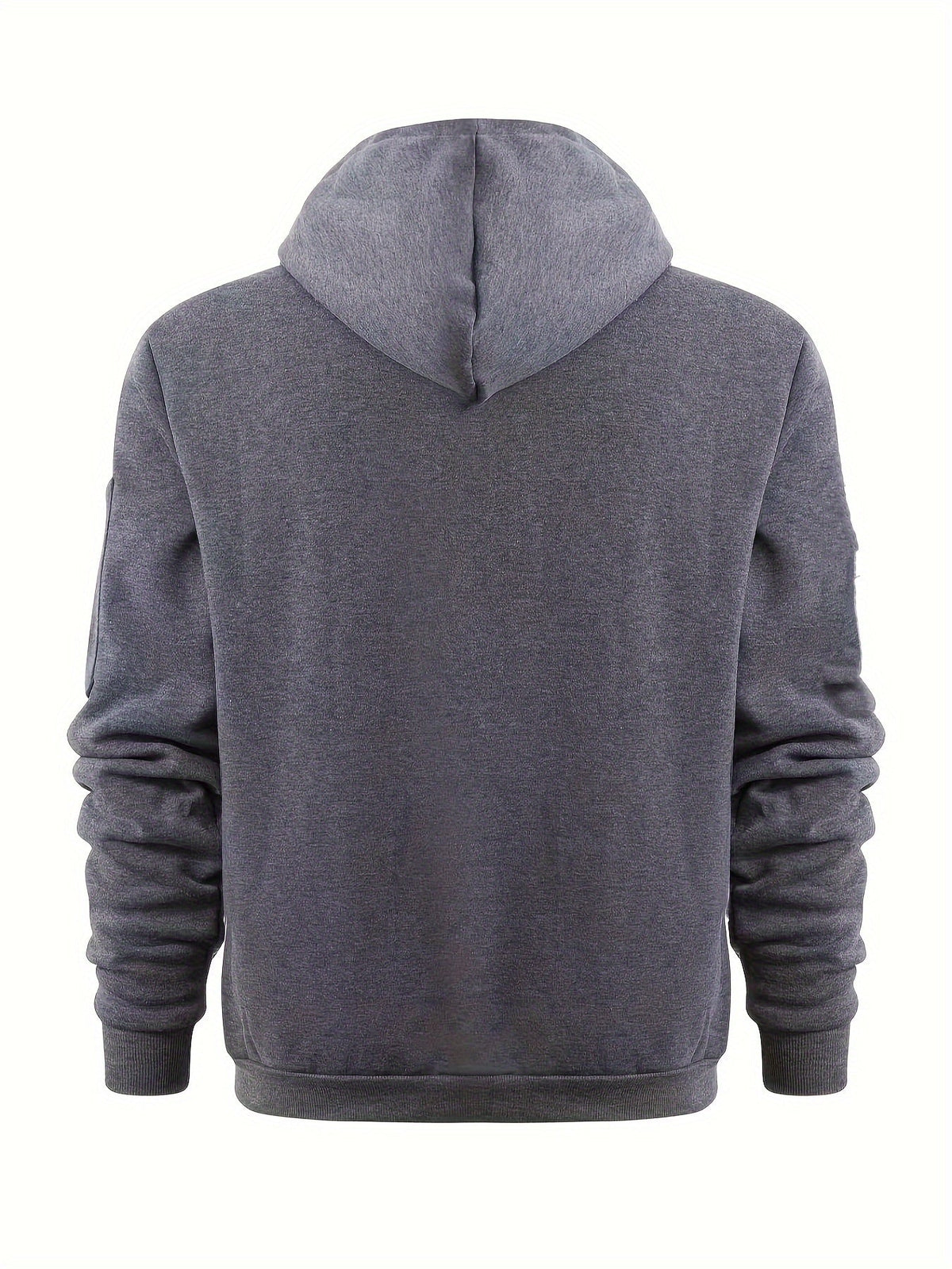 Men's Full-Zip Hooded Sweatshirt with Sleeve Detail