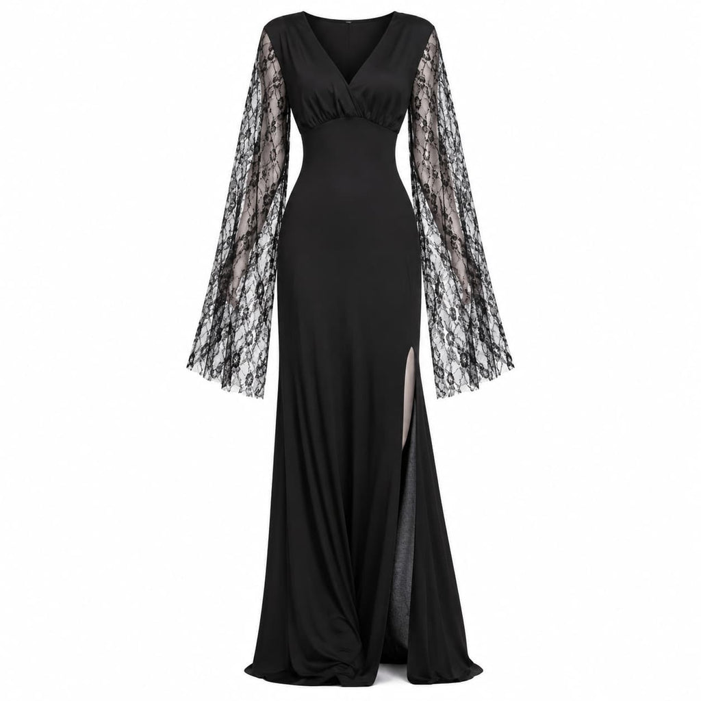 Women's Halloween Maxi Dress With Bell Sleeves