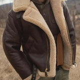 Men's Aviator Jacket with Shearling-Look Collar