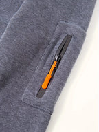 Men's Full-Zip Hooded Sweatshirt with Sleeve Detail