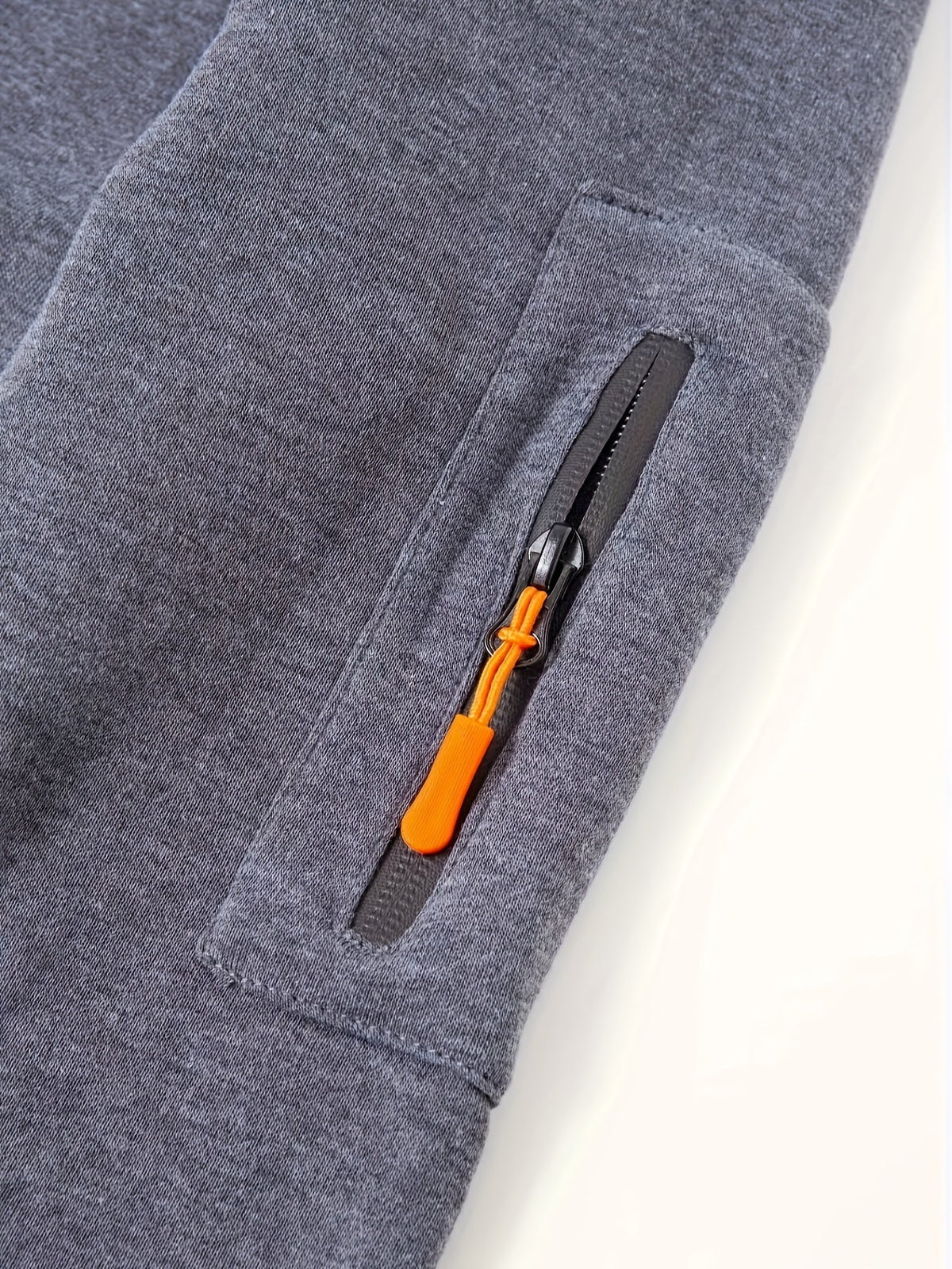 Men's Full-Zip Hooded Sweatshirt with Sleeve Detail