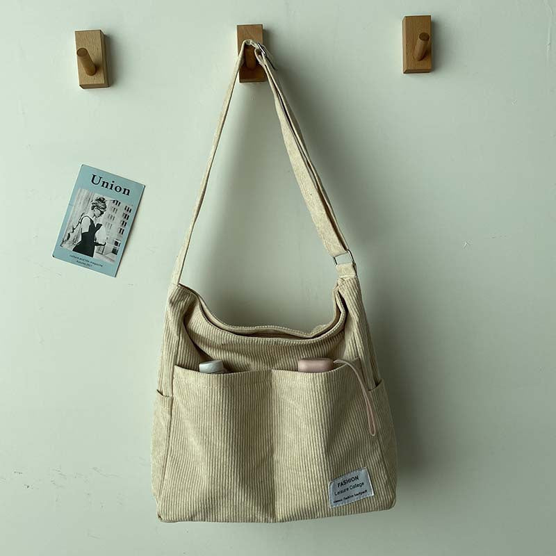 Women’s Large Capacity Corduroy Shoulder Bag