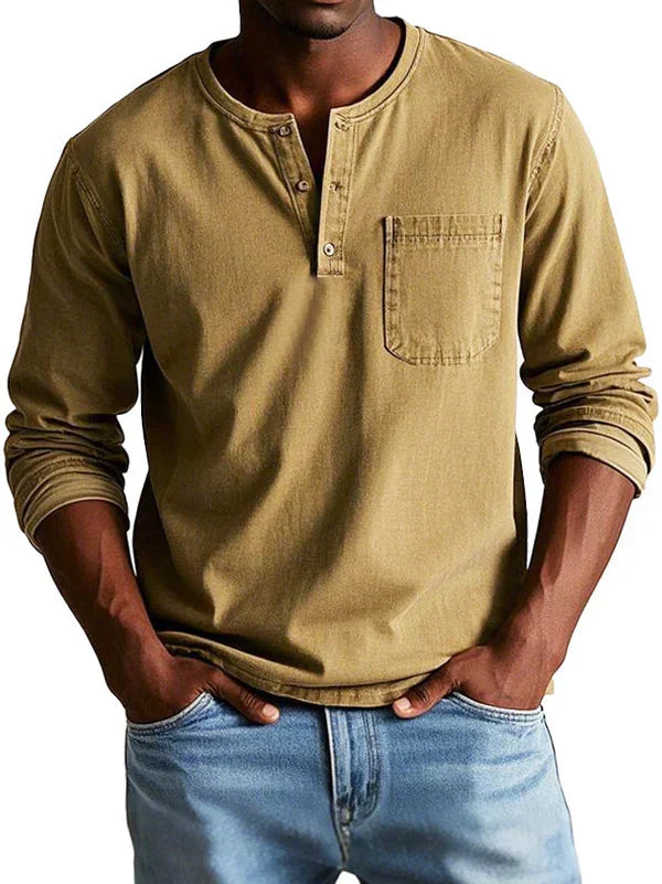 Men's Long-Sleeve Henley Shirt