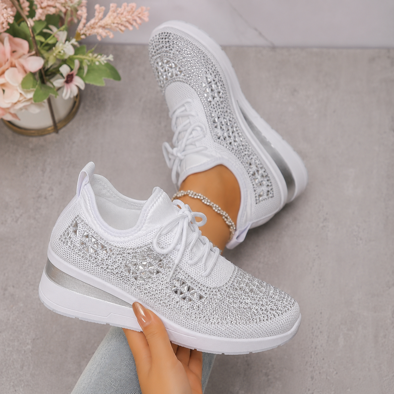 Women’s Embellished Wedge Sneakers