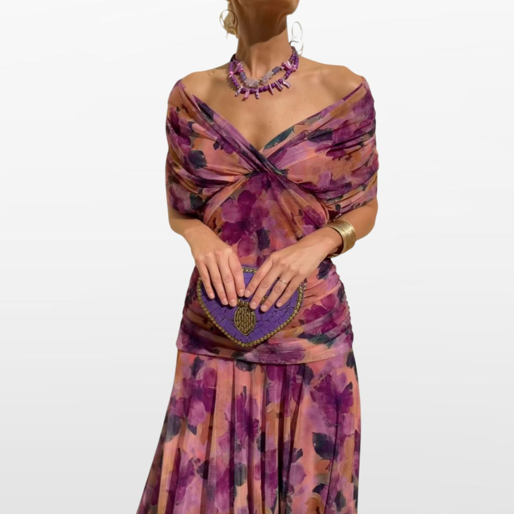 Women Off Shoulder Elegant Midi Dress