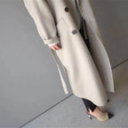 Women’s Oversized Longline Coat with Lapels