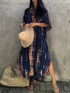 Women's Tie Dye Kaftan Maxi Dress