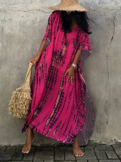 Women's Tie Dye Kaftan Maxi Dress
