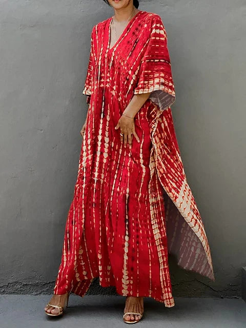 Women's Tie Dye Kaftan Maxi Dress