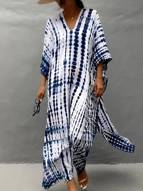 Women's Tie Dye Kaftan Maxi Dress