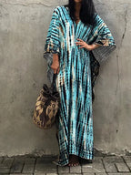 Women's Tie Dye Kaftan Maxi Dress