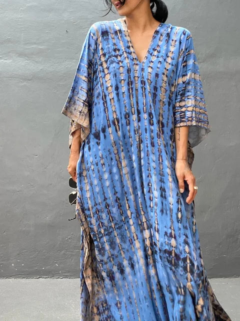 Women's Tie Dye Kaftan Maxi Dress