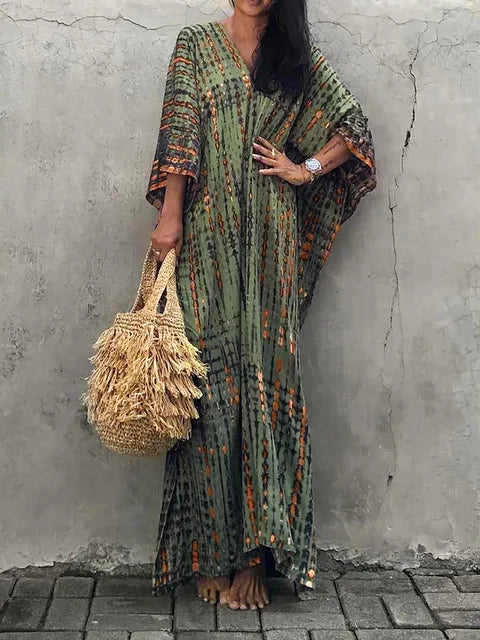 Women's Tie Dye Kaftan Maxi Dress