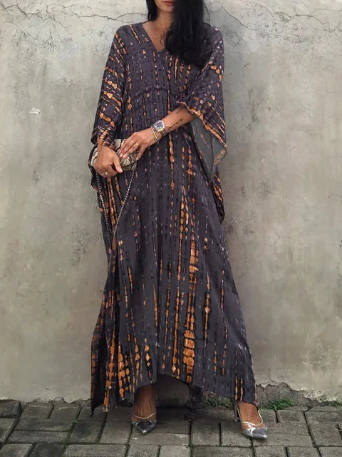 Women's Tie Dye Kaftan Maxi Dress