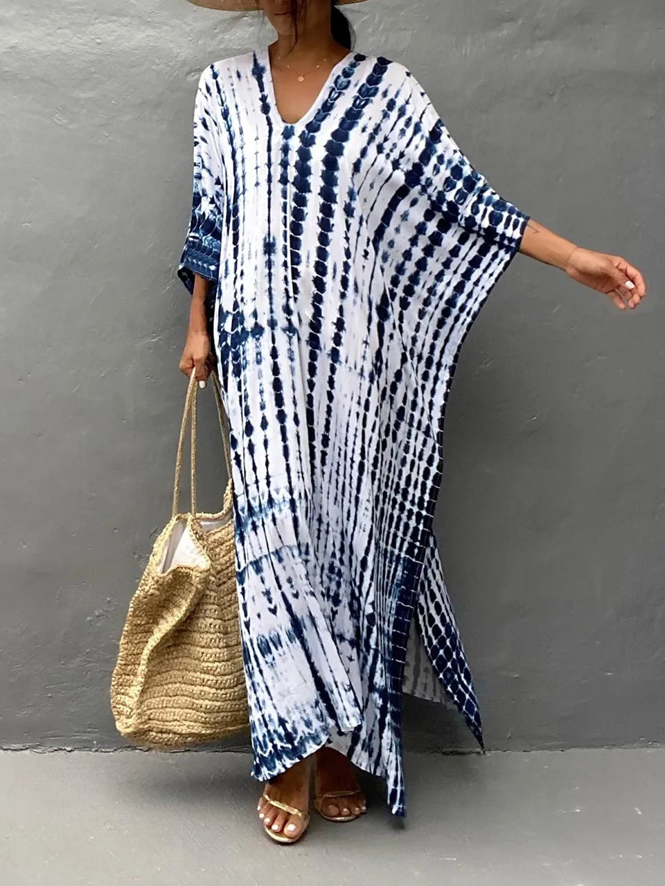 Women's Tie Dye Kaftan Maxi Dress
