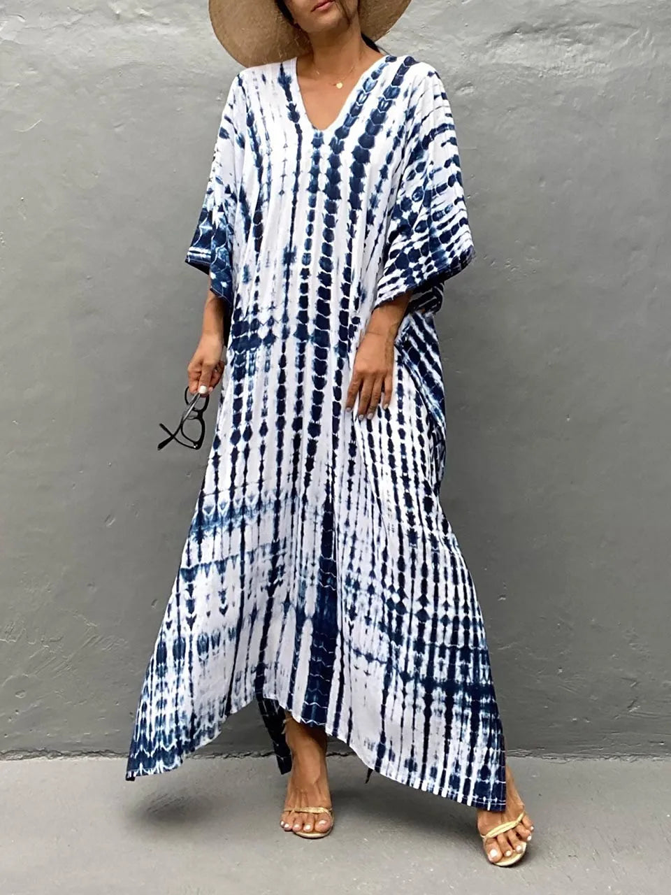 Women's Tie Dye Kaftan Maxi Dress