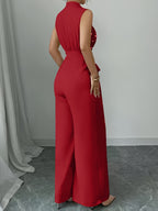 Women's Wide Leg Jumpsuit with Embellished Bodice