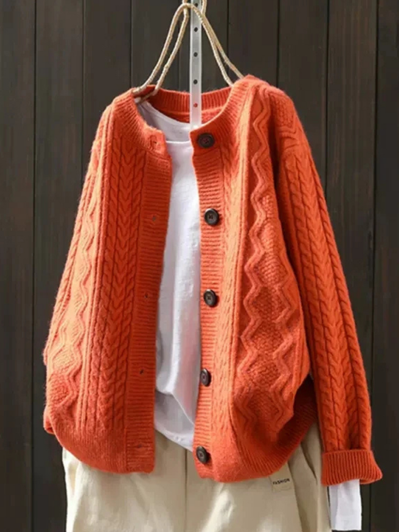 Women's Cable Knit Button Cardigan