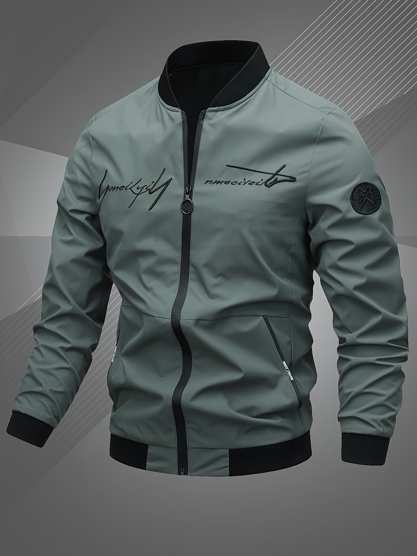 Men’s Lightweight Zip-Up Bomber Jacket