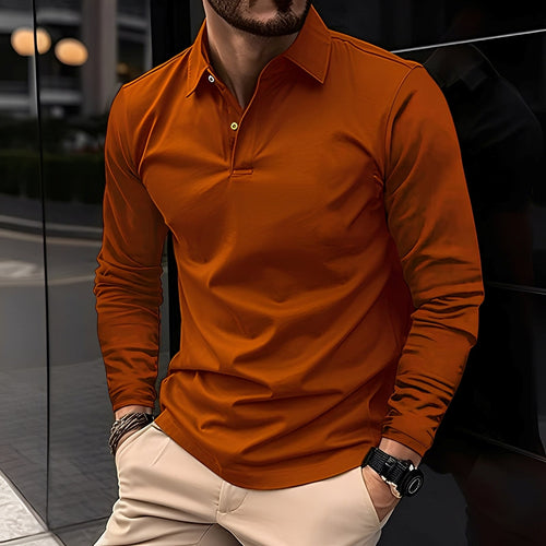 Men’s Long Sleeve Slim Fit Polo