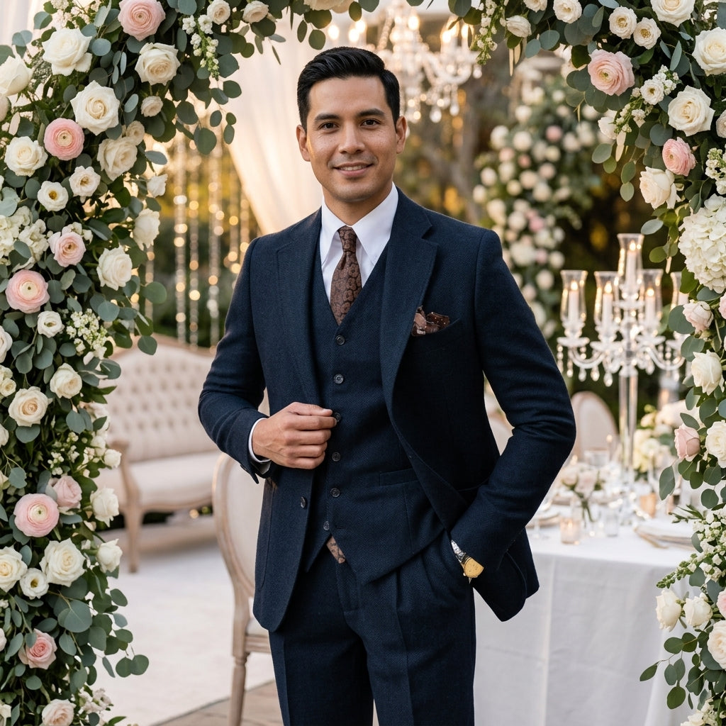 Men's Three-Piece Blazer Vest Trouser Suit